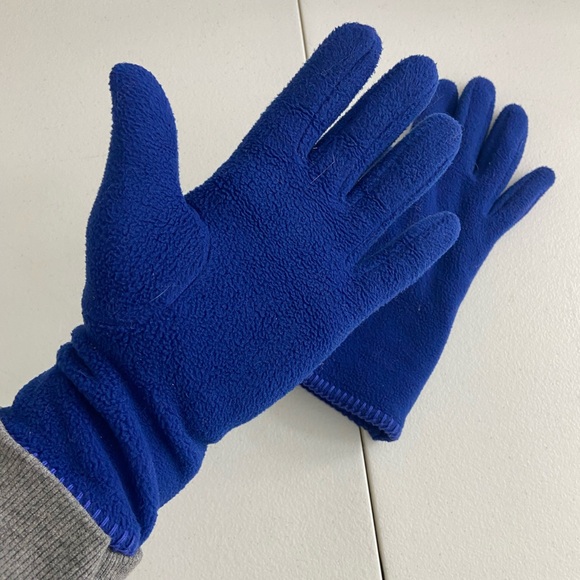 EUC women’s bright blue soft fleece warm winter gloves accessories - Picture 2 of 2